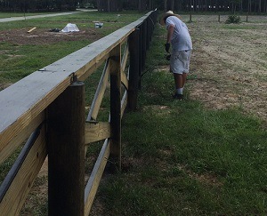 Wood fence painting